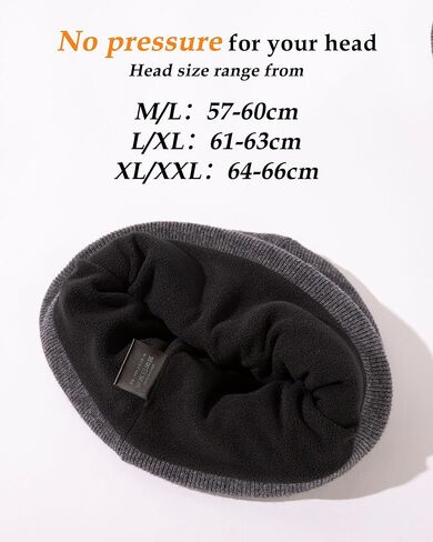 TOP-EX PolarWool™ Beanie Hats Men Women 100% Merino Wool Winter Warm Cap for Outdoor, Double Layer or Fleece Lined M-XXL in Kuwait