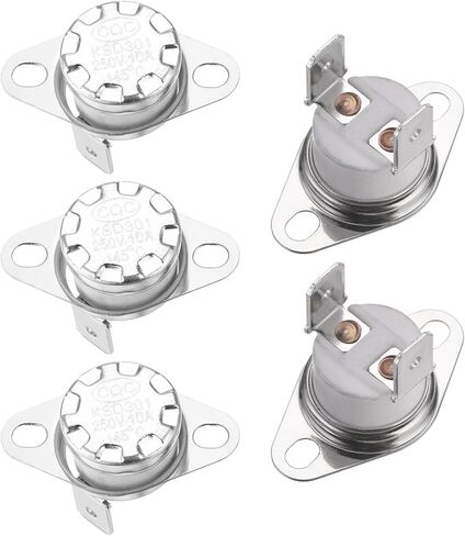 uxcell KSD301 Thermostat 145°C/293°F 10A Normally Closed N.C Adjust Snap Disc Temperature Switch for Microwaves,Oven,Coffee Maker 5 Pcs,Ceramic Material in Kuwait
