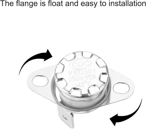 uxcell KSD301 Thermostat 145°C/293°F 10A Normally Closed N.C Adjust Snap Disc Temperature Switch for Microwaves,Oven,Coffee Maker 5 Pcs,Ceramic Material in Kuwait
