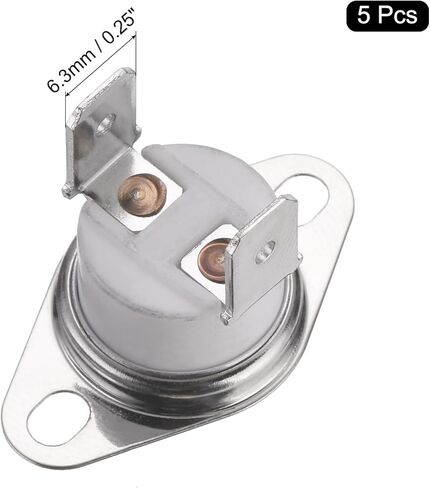 uxcell KSD301 Thermostat 145°C/293°F 10A Normally Closed N.C Adjust Snap Disc Temperature Switch for Microwaves,Oven,Coffee Maker 5 Pcs,Ceramic Material in Kuwait
