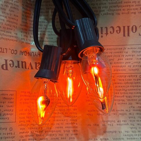 25 Pack Orange Flame Light Bulbs,120V 1W Orange Light Candle Light Bulbs with E12/C7 Candelabra for Chandeliers, Ceiling Fan Lights,Wall Sconces,Halloween Decorations in Saudi Arabia