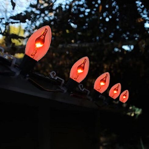 25 Pack Orange Flame Light Bulbs,120V 1W Orange Light Candle Light Bulbs with E12/C7 Candelabra for Chandeliers, Ceiling Fan Lights,Wall Sconces,Halloween Decorations in Saudi Arabia