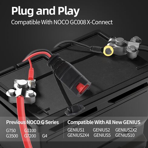 Battery Tender Leads - SAE Connector Wire Harness Compatible with NOCO GC008 X-Connect M10 (3/8in) XL Eyelet Terminal Connector Charger Cable Extension Cable Jump Starter Cable in Kuwait