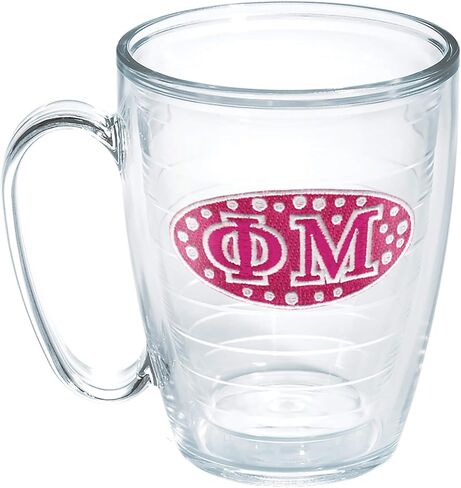 Tervis Fraternity - كوب Phi Mu معزول مع شعار وغطاء وردي اللون، 24 أونصة، شفاف in Saudi Arabia