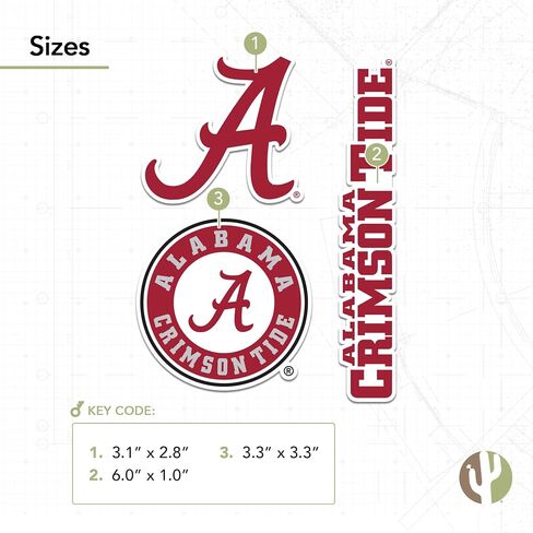 ملصقات صبار الصحراء جامعة ألاباما Crimson Tide Bama Cooler UA شارات الفينيل للكمبيوتر المحمول وزجاجة مياه وقصاصات السيارة T5 (النوع 5-1) in Saudi Arabia