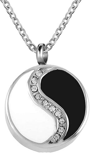 قلادة يين يانغ لحرق الجثث من الفولاذ المقاوم للصدأ قلادة رماد حامل رماد تذكار تذكاري للنساء in Kuwait