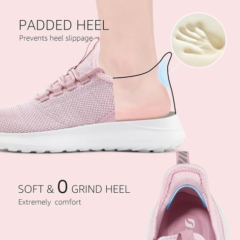 STQ Slip-ins Shoes for Women Orthopedic Shoes Hands Free Slip on Walking Sneakers Light Coral 9.5 in Saudi Arabia