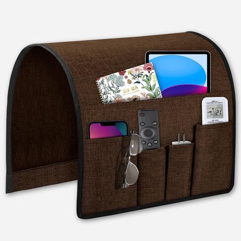 Joywell Sofa Armrest Organizer, Remote Control Holder for Recliner Couch, Arm Chair Caddy with 5 Pockets for Magazine, Tablet, Phone, iPad, Khaki in Saudi Arabia