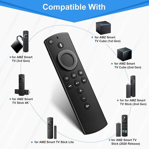 Replacement Voice Remote Control Fit for ANZ Fire Smart TVs Stick (2nd Gen&3rd Gen&Lite&4K&2020 Release), Smart TVs Cube (1st Gen&2nd Gen), Smart TVs 3rd Gen in Saudi Arabia