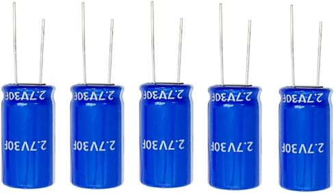 5 PCS Super Capacitor 8X25mm2.7V 5F Farad Capacitance Winding Type Energy Storage Capacity for Backup Power、Power Tools, Car DVD Navigation etc. (2.7V 5F) in Saudi Arabia