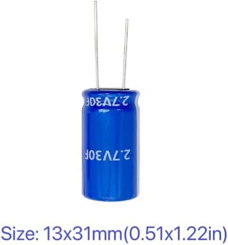 5 PCS Super Capacitor 8X25mm2.7V 5F Farad Capacitance Winding Type Energy Storage Capacity for Backup Power、Power Tools, Car DVD Navigation etc. (2.7V 5F) in Saudi Arabia