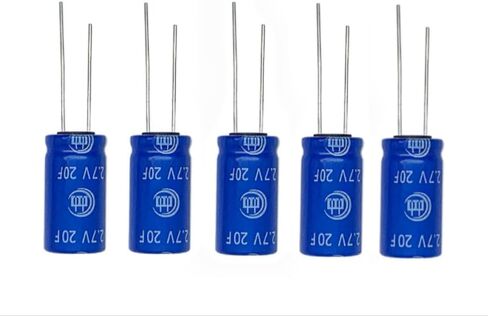5 PCS Super Capacitor 8X25mm2.7V 5F Farad Capacitance Winding Type Energy Storage Capacity for Backup Power、Power Tools, Car DVD Navigation etc. (2.7V 5F) in Saudi Arabia