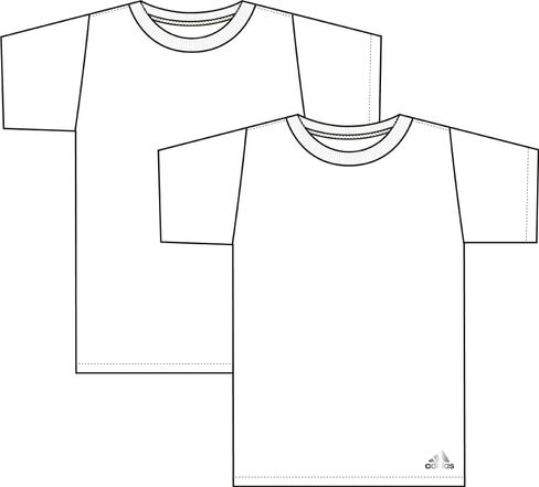 adidas Men's Stretch Cotton Crew Neck Undershirts (2-Pack), White/White, Small in Saudi Arabia