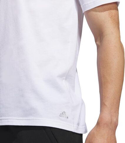adidas Men's Stretch Cotton Crew Neck Undershirts (2-Pack), White/White, Small in Saudi Arabia