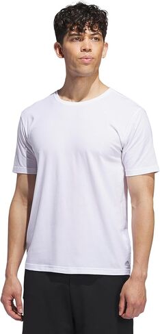 adidas Men's Stretch Cotton Crew Neck Undershirts (2-Pack), White/White, Small in Saudi Arabia