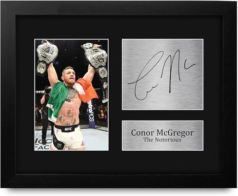 HWC Trading Conor McGregor هدية مؤطرة موقعة مطبوعة بتوقيع UFC عرض صورة مطبوعة - مقاس حرف أمريكي in Kuwait