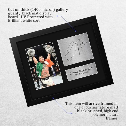 HWC Trading Conor McGregor هدية مؤطرة موقعة مطبوعة بتوقيع UFC عرض صورة مطبوعة - مقاس حرف أمريكي in Kuwait