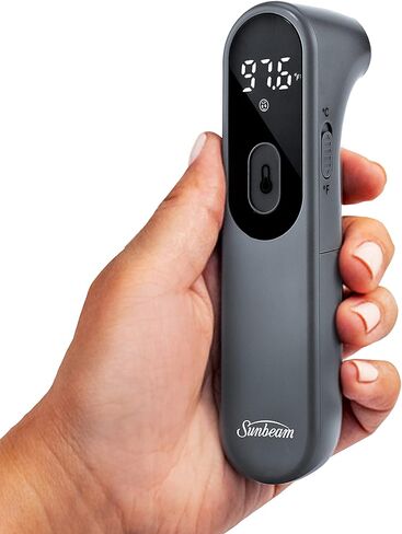جهاز قياس الحرارة الرقمي بالأشعة تحت الحمراء للجسم والأشياء بدون لمس من صن بيم للبالغين والأطفال، قراءة دقيقة فورية، مؤشر الحمى in Kuwait