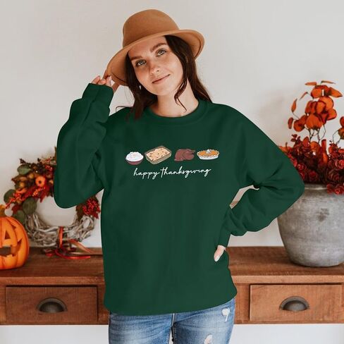 LUKYCILD Thanksgiving Sweatshirt Fall Shirt for Women: Funny Thanksgiving Turkey Sweatshirts Long Sleeve Graphic Pullover Top in Saudi Arabia