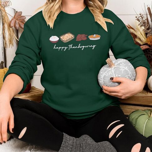 LUKYCILD Thanksgiving Sweatshirt Fall Shirt for Women: Funny Thanksgiving Turkey Sweatshirts Long Sleeve Graphic Pullover Top in Saudi Arabia