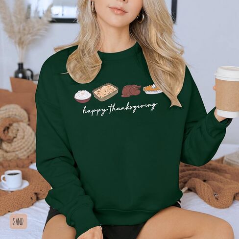 LUKYCILD Thanksgiving Sweatshirt Fall Shirt for Women: Funny Thanksgiving Turkey Sweatshirts Long Sleeve Graphic Pullover Top in Saudi Arabia