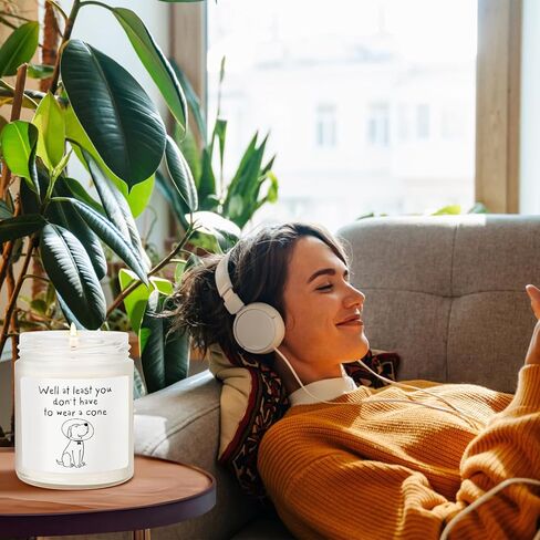 Get Well Soon Gifts for Women Men, Get Well Gifts for Women After Surgery, at Least You Don't Have to Wear A Cone Lavender Scented Candle for Home Decor, Surgery Recovery Gifts for Friends in Kuwait