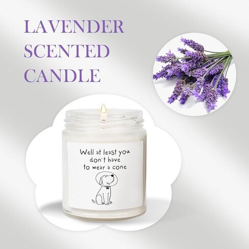 Get Well Soon Gifts for Women Men, Get Well Gifts for Women After Surgery, at Least You Don't Have to Wear A Cone Lavender Scented Candle for Home Decor, Surgery Recovery Gifts for Friends in Kuwait