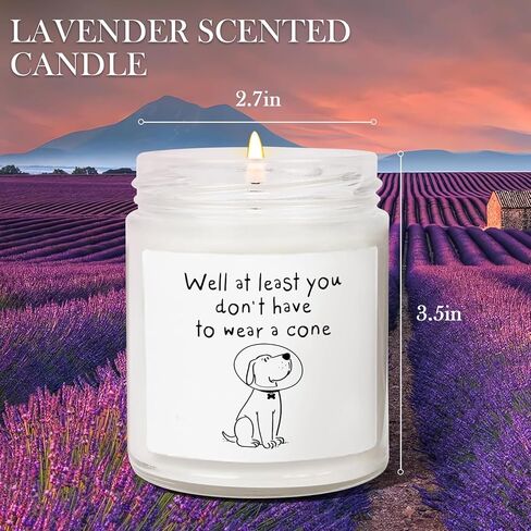 Get Well Soon Gifts for Women Men, Get Well Gifts for Women After Surgery, at Least You Don't Have to Wear A Cone Lavender Scented Candle for Home Decor, Surgery Recovery Gifts for Friends in Kuwait