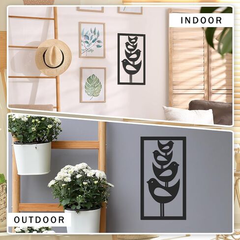 Tandefio Mid Century Wall Art Retro Birds Art Wall Decor Modern Metal Stacked Birds Art Atomic Age Birds Wall Decor for Home Living Room Wall Art Interior Decoration 15.8" x 8.7" in Saudi Arabia
