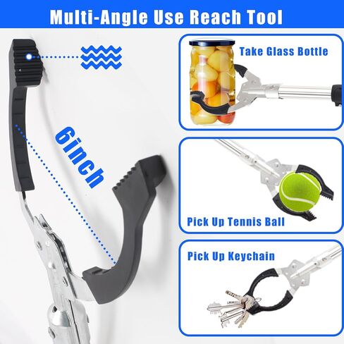 Grabber Reacher Tool Heavy Duty,53in Trash Picker Upper Grabber Extra Long Handle Trash Picker Stainless Steels Tube Reacher Grabber Pickup Tool with Sponge Handle in Saudi Arabia