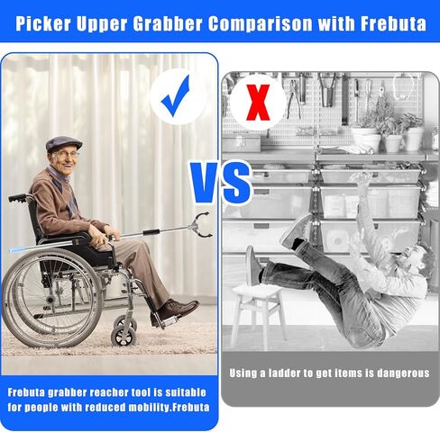 Grabber Reacher Tool Heavy Duty,53in Trash Picker Upper Grabber Extra Long Handle Trash Picker Stainless Steels Tube Reacher Grabber Pickup Tool with Sponge Handle in Saudi Arabia