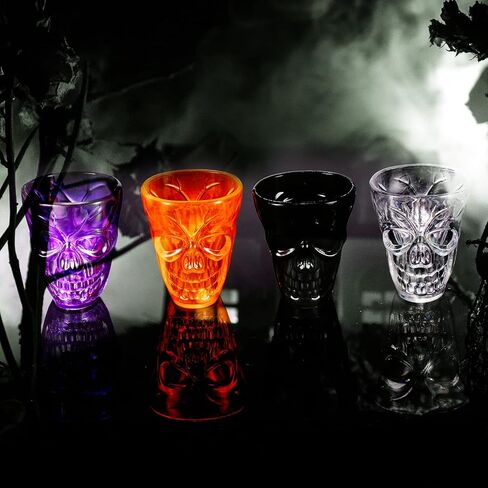 Honeydak Halloween Skull Party Favor Shot Glasses 1.86 oz/ 55 ml Unbreakable Skull Shot Cups Plastic Halloween Cups for Spirits Vodka Halloween Party Decoration Supplies(20 Pieces) in Kuwait