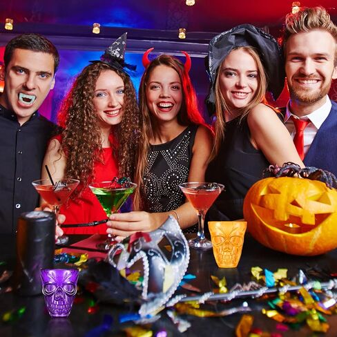 Honeydak Halloween Skull Party Favor Shot Glasses 1.86 oz/ 55 ml Unbreakable Skull Shot Cups Plastic Halloween Cups for Spirits Vodka Halloween Party Decoration Supplies(20 Pieces) in Kuwait