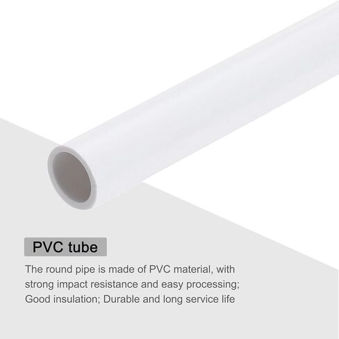MECCANIXITY 5/16 بوصة PVC أنبوب صلب أنبوب دائري أنابيب الأجهزة أنابيب 8 مم معرف 10 مم OD 9 بوصة طول أبيض عالي التأثير لأنابيب المياه، الحرف اليدوية، غلاف الكابل قطعتان in Saudi Arabia