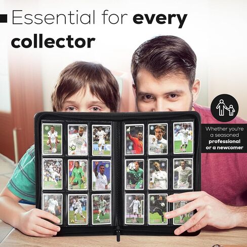 9 Pocket Trading Card Binder, Card Collection Binder PU Leather, 360 Pages for your Card Binder, Card Book Holder for Trading Cards, Top Loader Binder for Cards., Negro - Gris in Saudi Arabia