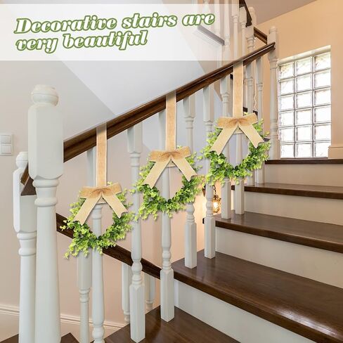 Unittype 18 Pcs Christmas Faux Kitchen Cabinet Wreaths Mini Christmas Hanging Window Wreaths with Ribbon Buffalo Plaid Bow Artificial Greenery Farmhouse for Christmas Decoration(Black, White) in Saudi Arabia