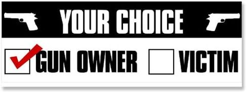 Your Choice Gun Owner or Victim Bumper Sticker (pro 2nd Amendment NRA Decal Vinyl for car Truck Rifle case or Cooler (3 x 9 inch) in Saudi Arabia