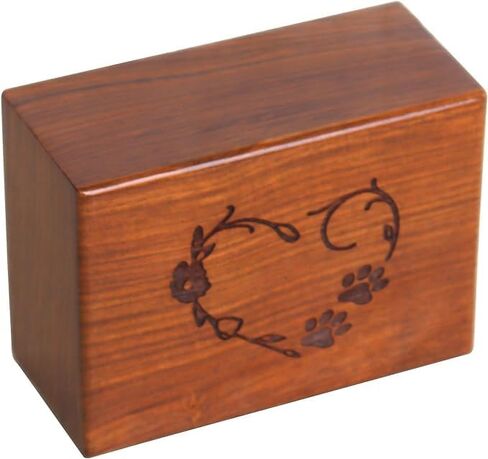 Wooden Urn Box For Pet Ashes | Wood Cremation Urns For Cat and Dog Ashes | Rosewood Urns | Funeral Urns | Handmade Urns | Keepsake Urns (6 x 4 x 2.75) in Saudi Arabia