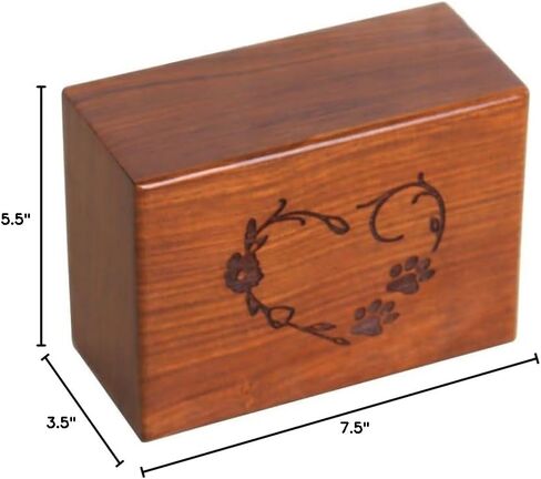 Wooden Urn Box For Pet Ashes | Wood Cremation Urns For Cat and Dog Ashes | Rosewood Urns | Funeral Urns | Handmade Urns | Keepsake Urns (6 x 4 x 2.75) in Saudi Arabia