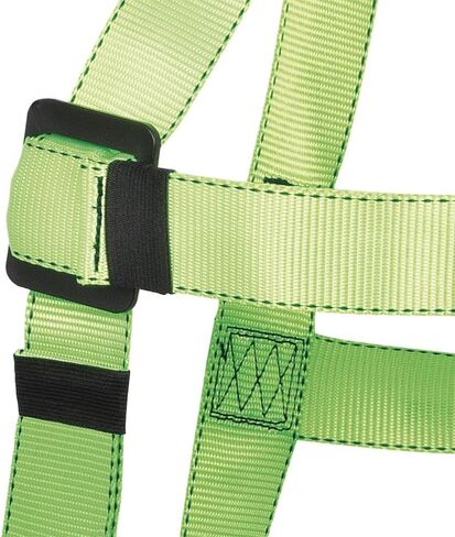 Peakworks حزام أمان كامل للجسم للحماية من السقوط مع حزام تحديد المواقع، دعم قطني مبطن، حلقات على شكل حرف D للظهر والجانب، أبازيم تمرير من خلال الساق، Hi Vis أخضر/أسود، متوسط، V8255222 in Kuwait