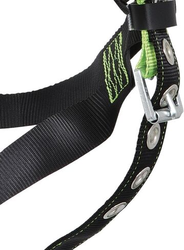 Peakworks حزام أمان كامل للجسم للحماية من السقوط مع حزام تحديد المواقع، دعم قطني مبطن، حلقات على شكل حرف D للظهر والجانب، أبازيم تمرير من خلال الساق، Hi Vis أخضر/أسود، متوسط، V8255222 in Kuwait