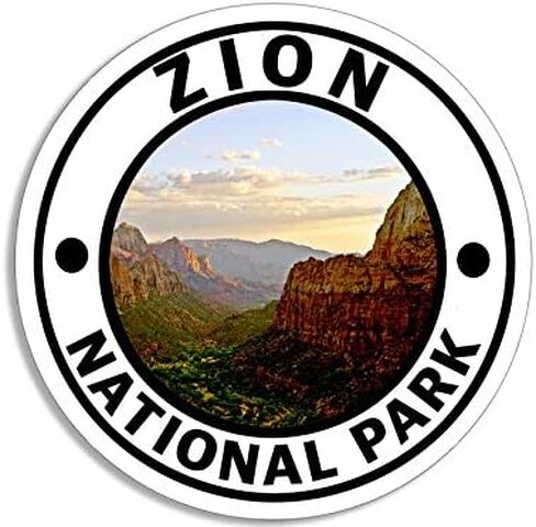 ملصق Round Zion National Park (Hike Travel Utah ut rv (3 بوصة) in Saudi Arabia