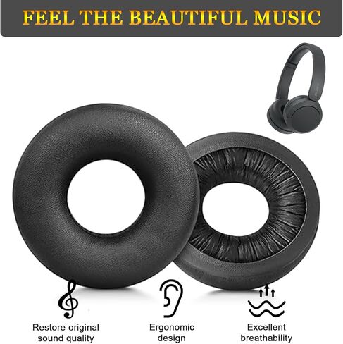 وسائد أذن بديلة لسماعات الرأس Sony WH-CH520، متوافقة مع WH-CH520، WH-CH510، WH-CH500، أغطية أذن مطورة مع جلد بروتين ناعم، رغوة الذاكرة لعزل الضوضاء (رمادي) in Kuwait