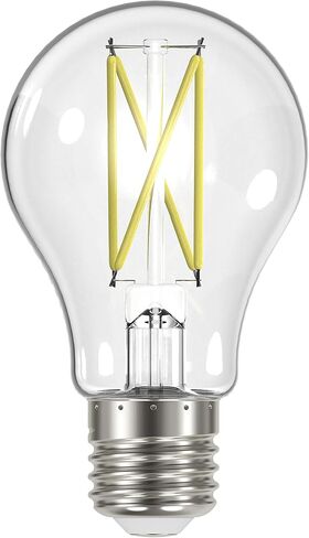 مصابيح ساتكو LED الخيطية، S12416، لومن عالي، 8 وات، A19؛ واضح؛ قاعدة متوسطة؛ 3500 ألف؛ 90 كري؛ 120 فولت للاستخدام في المناطق السكنية والضيافة والعرض والتجارية (6 مصابيح إضاءة LED) in Saudi Arabia