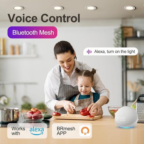 لمبة LED ILC BR30، مصابيح إضاءة ذكية، تعمل مع Alexa، (ما يعادل 70 واط) متغيرة اللون، قابلة للدوران 2700K-6000K داخلي (6 عبوات) in Kuwait