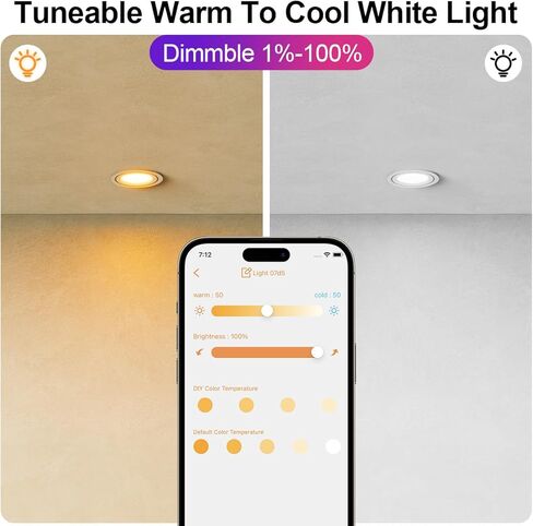لمبة LED ILC BR30، مصابيح إضاءة ذكية، تعمل مع Alexa، (ما يعادل 70 واط) متغيرة اللون، قابلة للدوران 2700K-6000K داخلي (6 عبوات) in Kuwait