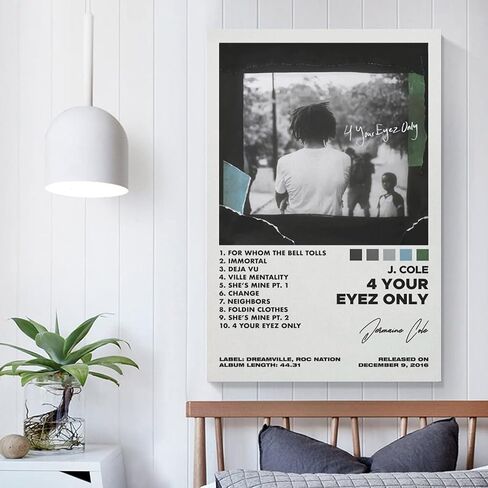 OFITIN J ملصق كول 4 Your Eyez فقط غلاف الألبوم ملصق لغرفة الجمالية قماش جدار الفن ملصقات ديكور غرفة نوم 12 × 18 بوصة (30 × 45 سم) in Saudi Arabia