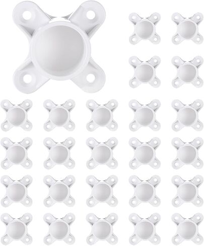 12 Pack 3/4" PVC Flange Table Leg Cap Fittings, PVC Table Screw Caps for DIY Pole Holder Projects, Furniture Support Feet, Making Storage Shelves Support Feet, White in Saudi Arabia