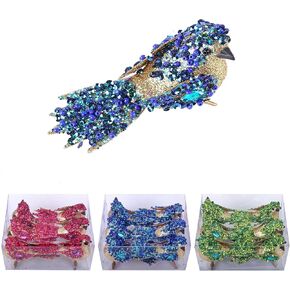 6pcs Artificial Bird with Clip- 4.25" Green/Gold Bird Chrsitmas Tree Ornament Christmas Holy Wreath Decorations