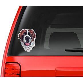 Saint Bernard Full Color Art Vinyl Auto Decal Sticker or any Smooth Surface